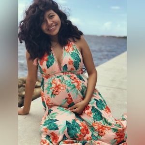 Summer Coral Maxi Dress